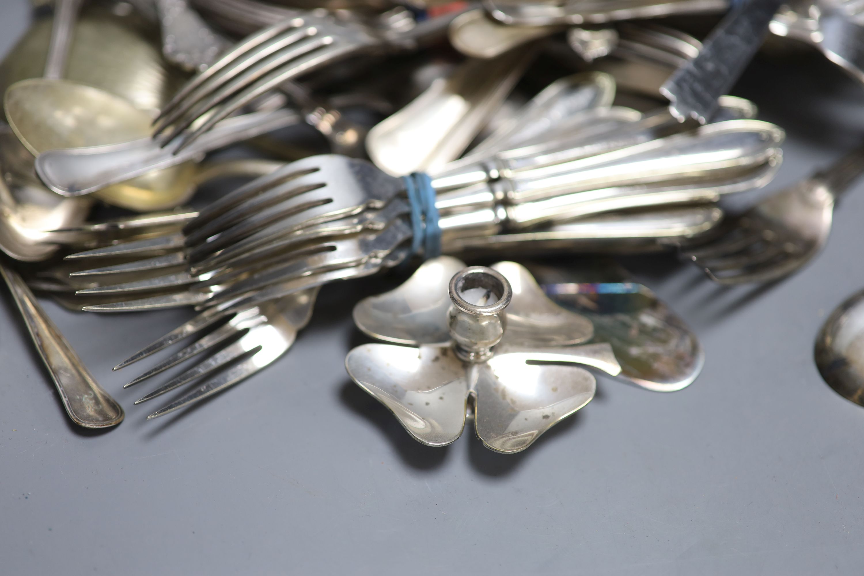 A quantity of plated cutlery